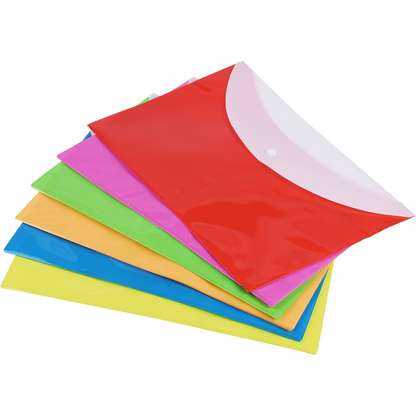 AM7129 Double Pocket Transparent Button Closure Document A4 Folder