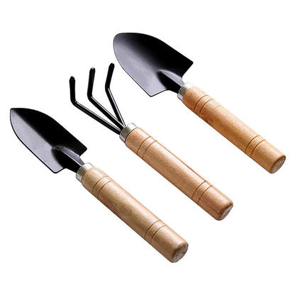 AM7760 Garden Tool Kit Durable Hand Tools Set with Wooden Handle (3 Pc)