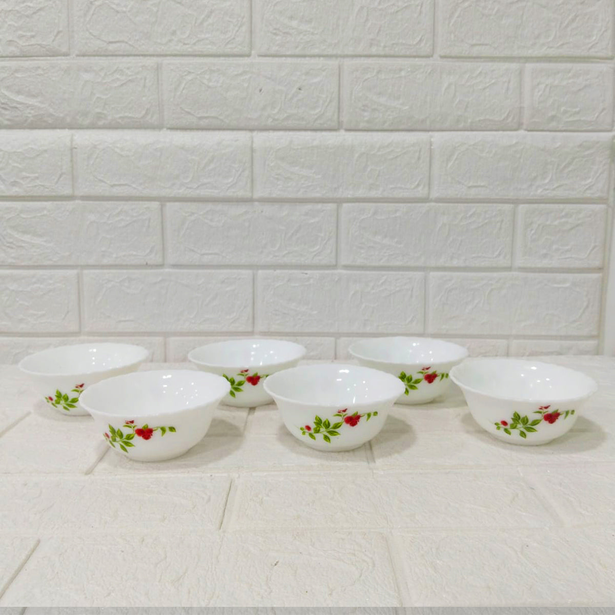 Di0230 Cello Opalware Imperial Rose Veg Bowl Set – 6 Pcs (11.2 cm)