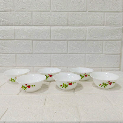 Di0230 Cello Opalware Imperial Rose Veg Bowl Set – 6 Pcs (11.2 cm)
