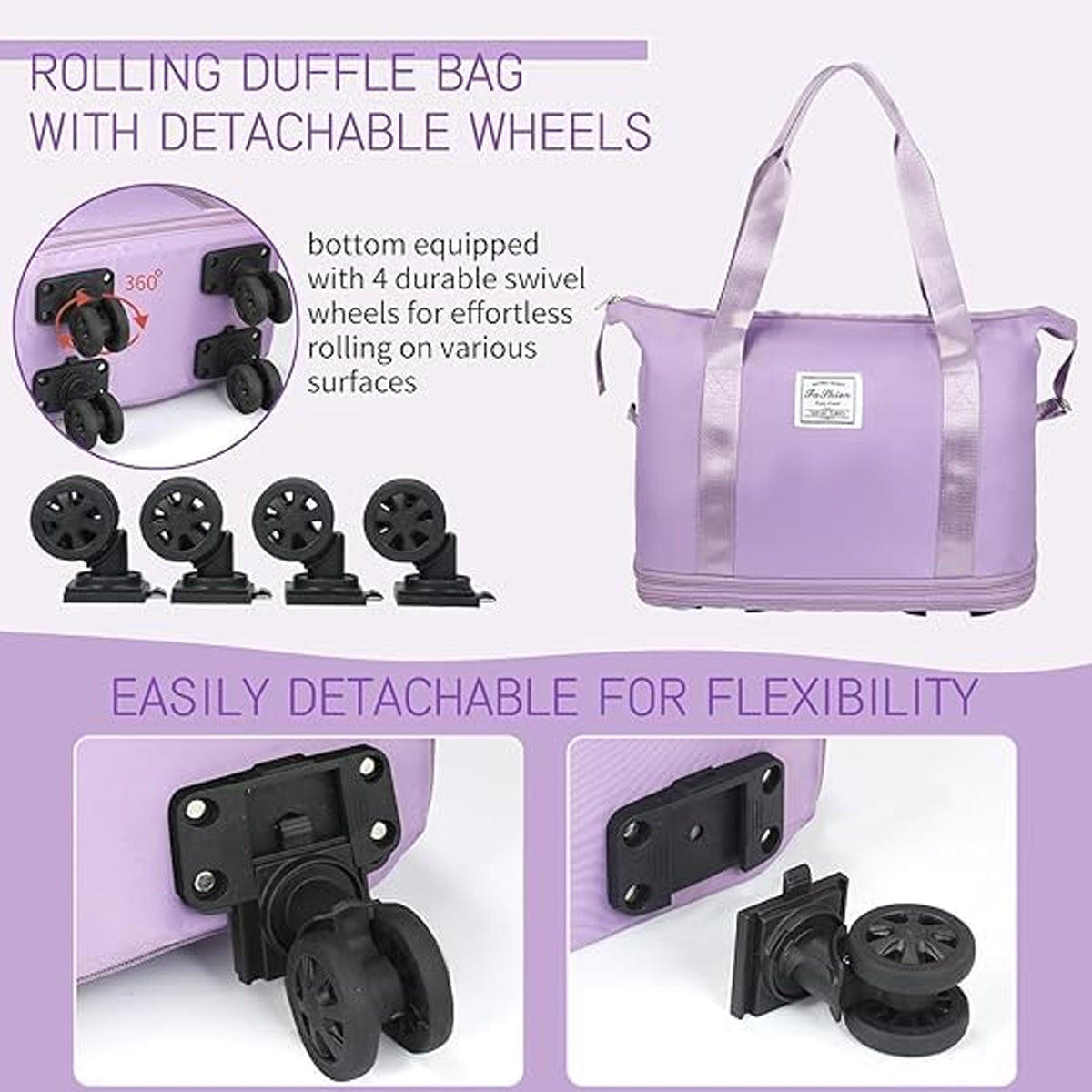 AM5643 Duffle Trolley Bag with Wheels, Expandable Foldable Luggage Bag for Travel (Multicolour)