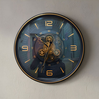 AM6254 Deluxe Black and Gold Industrial Minute-Track Clock