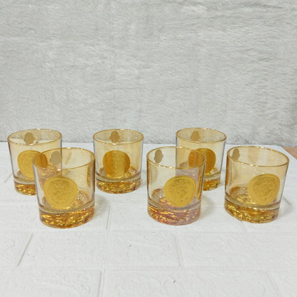 AM6274 Golden Lion Glass 6 pcs (Each 360ml) - Premium Luxury Drinkware