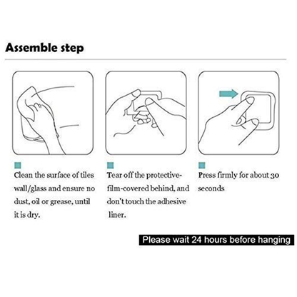 AM6361 Multipurpose Rectangular Steel Adhesive Hooks (Pack of 6)