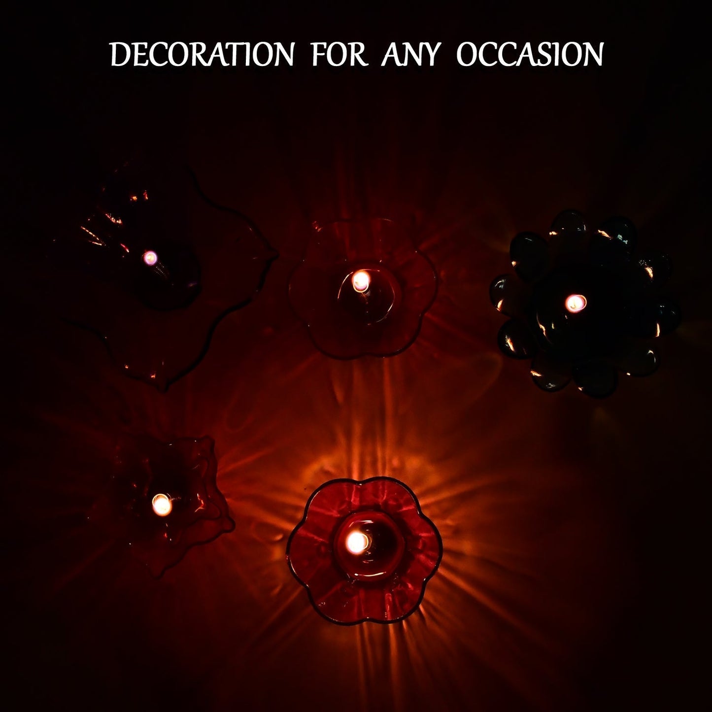 6320 Magical Reflection Diya Set with 6 Attractive Design Cup (Set Of 12 Pieces)