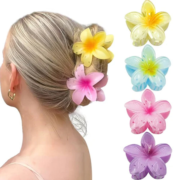 AM5002 Flower Jumbo Claw Clip for Girls & Women Hair Medium Stylish Accessories Pack of 6 Random Color