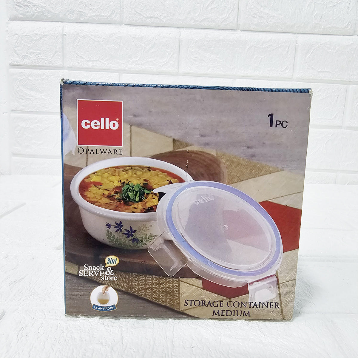 Di0020 Cello Opalware Leak-Proof Storage Container – Medium (1 Pc)