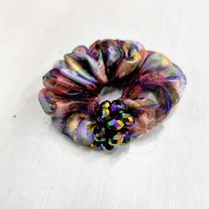 AM1297 Printed Crystal Hair band Elastic Rubber With Multicolor Color Hair Rope For Women and Girls 1pc