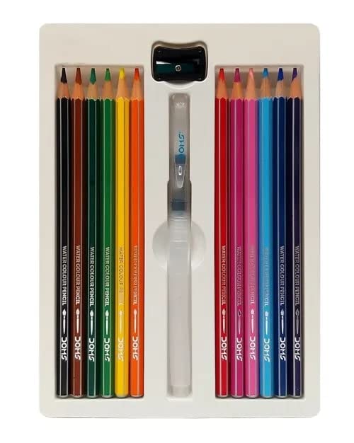 AM5040 Doms Super Soft Hexagonal Pre-Sharpened Water Soluble Colour Pencils 24 Sahdes 8677