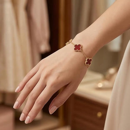 tm0131 Luxury Red Clover Bracelet for Women