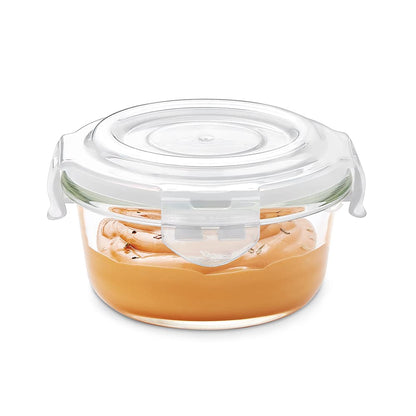 AM3701 Borosil Round 240ml Glass Food Storage Container 1 Pcs