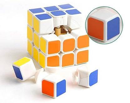 AM2933 Speed Cube 3X3X3 Stickerless Set of 3 Speed Cubes in 1 Puzzle Multicolour