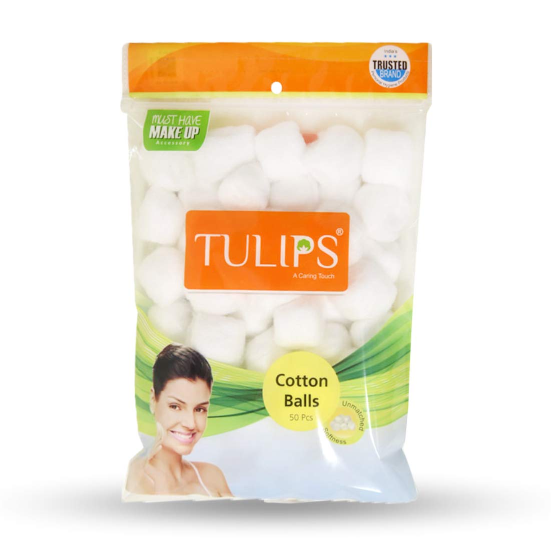 3868 Tulips White Cotton Balls 50S (Pack Of 1)
