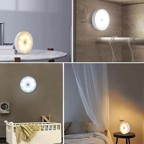 AM6356 Round Shape 8 LED Motion Sensor Induction Led Light Pack Of 1
