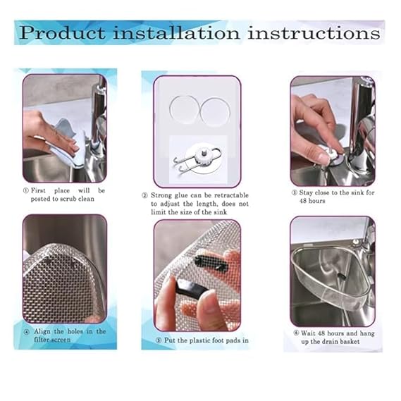 AM3409 SS Corner Sink Strainer Kitchen Triangle Waste Vegetable, Fruits