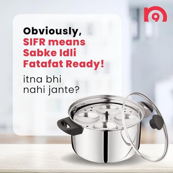 AM2232 NanoNine Stainless Steel Multi Cooker, Idli/Dhokla/Momos Maker & Steamer (16idlis,2 Patra Plates, 1 Mini Idli Plate)