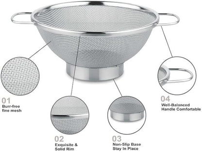 TM0214 Stainless Steel Wire Mesh Filter Colander Mesh Basket
