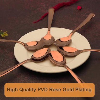 AM2368 Lion Stainless Steel Luxury Noble Gold Baby Spoon 6Pcs