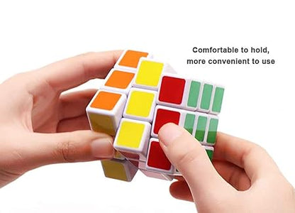 AM2933 Speed Cube 3X3X3 Stickerless Set of 3 Speed Cubes in 1 Puzzle Multicolour