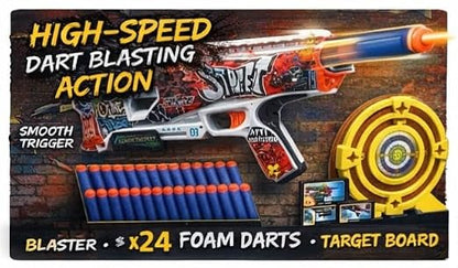 TM0232 Thunder Strike Graffiti Series Foam Dart Blaster Gun Set with 24 Darts