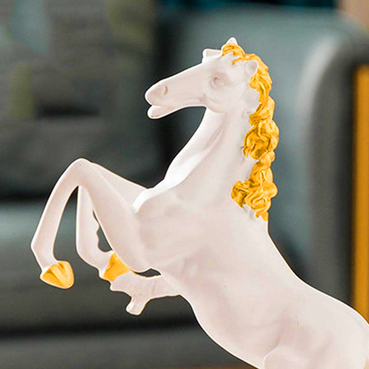 AM5928 Luxury White & Gold Horse Sculpture