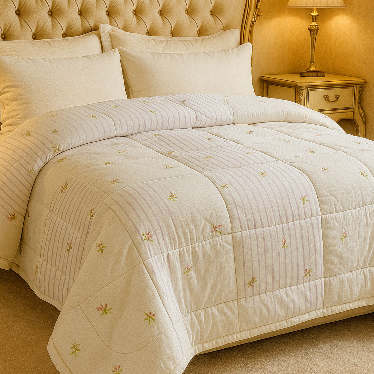 Di0018 Welspun Essentials Classic Corner Double Bed Quilt - 2.28mtr x 2.64mtr