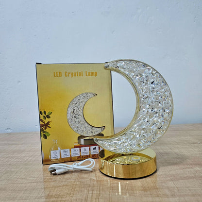 AM5942 Crystal Moon LED Table Lamp with USB Cable - Sensor 3 Color Modes