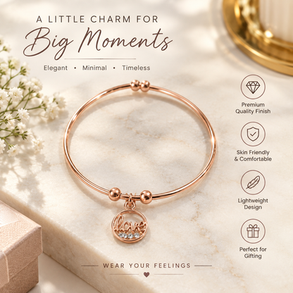 TM0125 Twisted Wire Charm Bangle Bracelet for Women