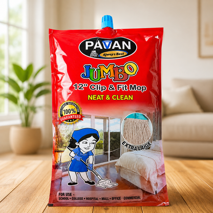A07030 Jumbo Clip N Fit Mop - Floor Cleaning Refill - 12inch