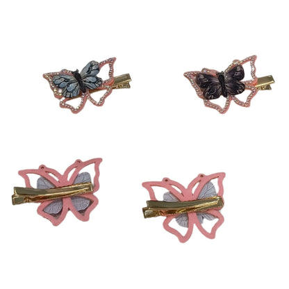AM5428 Butterfly Hair clips with Flower and Butterfly Design 1pc