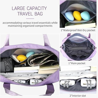 AM5643 Duffle Trolley Bag with Wheels, Expandable Foldable Luggage Bag for Travel (Multicolour)