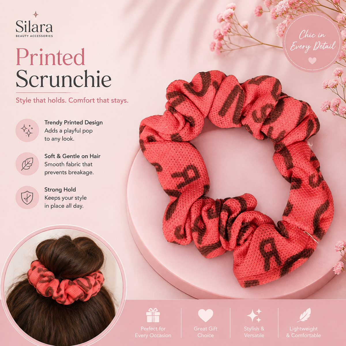 AM6465 Print Scrunchie