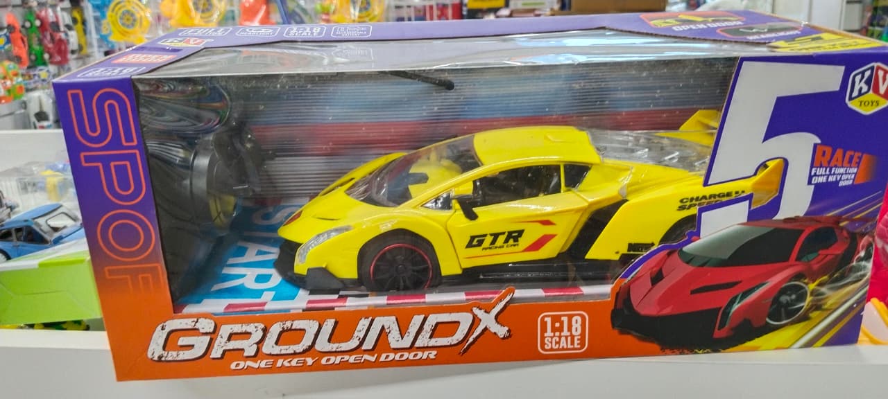 A06485 GroundX 1:18 Scale 5-Channel Remote Control Sports Car with One-Key Automatic Open Door Function