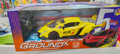 A06485 GroundX 1:18 Scale 5-Channel Remote Control Sports Car with One-Key Automatic Open Door Function