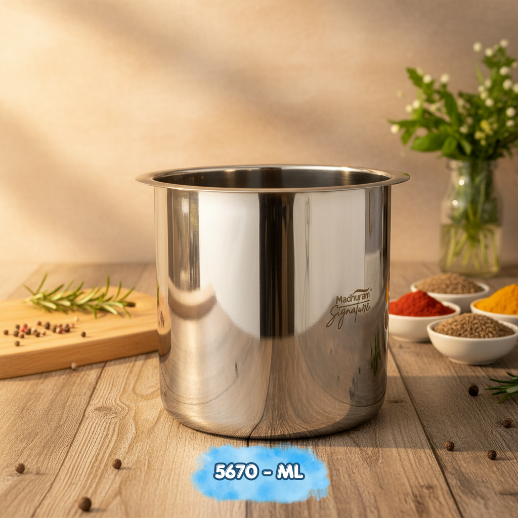 AM7593 Madhuram Signature 5670ml Stainless Steel Multipurpose Deep Boiler Container (20x19x19 cm)