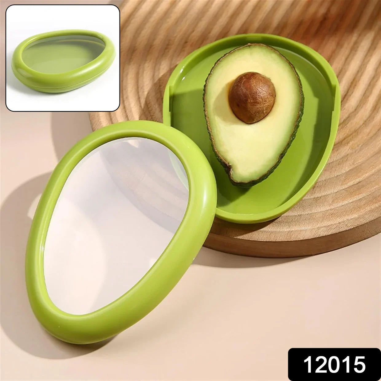 12015 Green Oval Shape Vegetable Container Premium Fruits Saver Keeper (1 Pc)