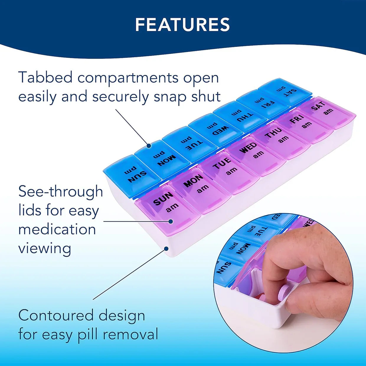 19488 Weekly Medicine Pill Organizer - (1 Pc)