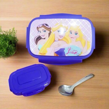 AM5644 Rishabh Big Nutri-Steel Multi-Design Cartoon Printed Tiffin Box with Inner Container & Steel Spoon