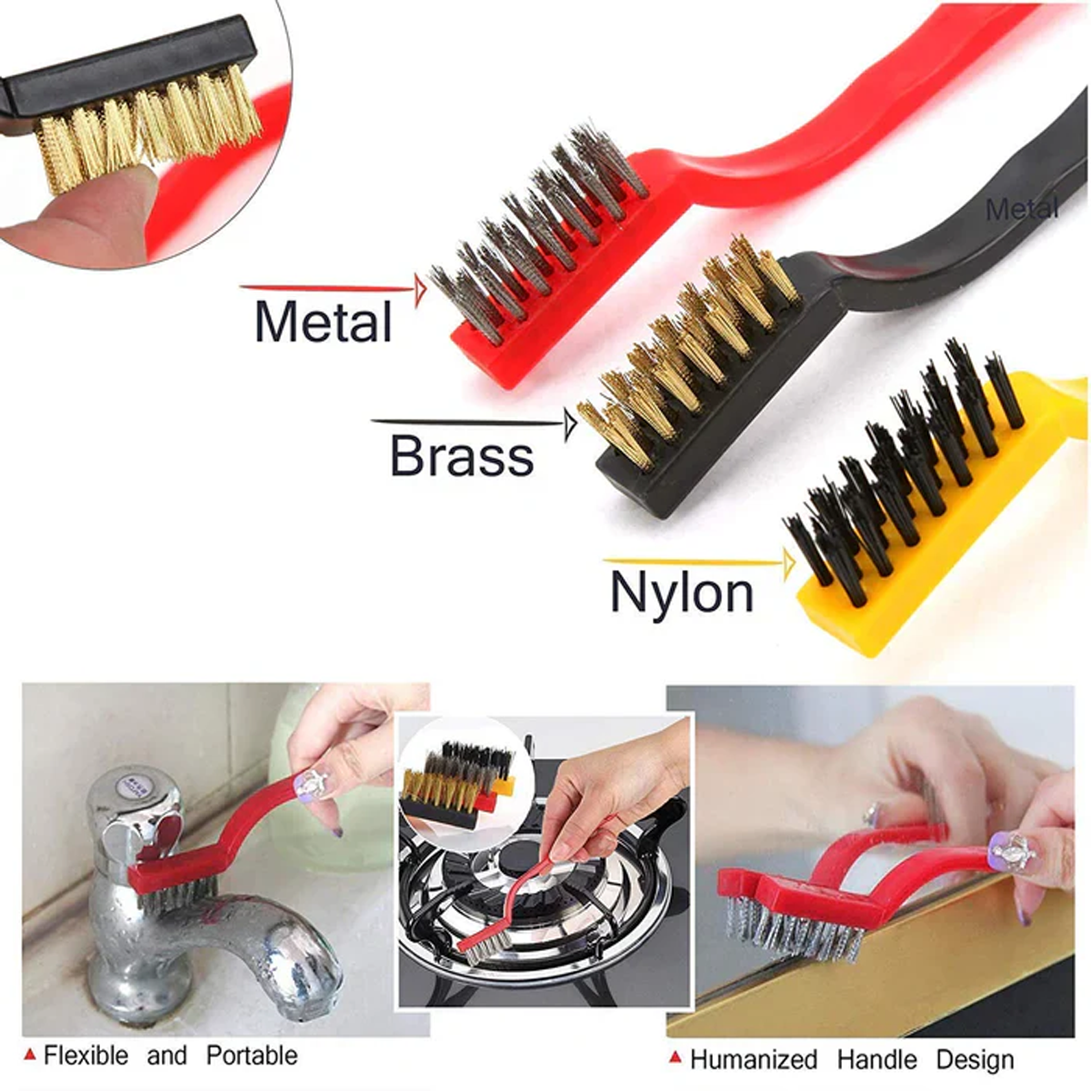 AM6338 Mini Wire Brush Set of 3pc