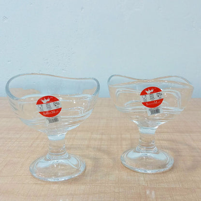 AM5995 Elegant Glass Ice Cream & Dessert Bowl 2 Pcs