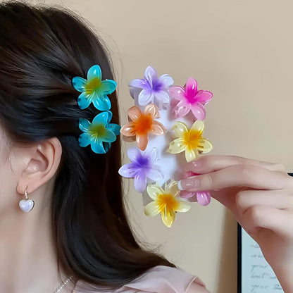 AM6398 Mix Jelly Flower Mini Hair Claw Clip for Women and Girls - Small (1pc)
