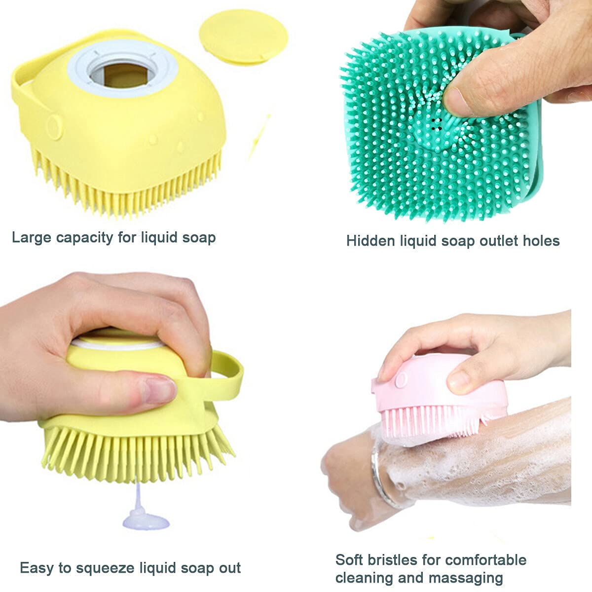 AM7476 Silicone Brush Body Scrubber with Soap Dispenser