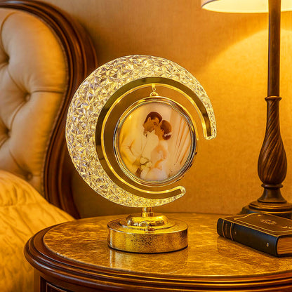 AM6268 LED Crystal Moon Lamp with Round Shape Photo Frame