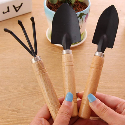 AM7760 Garden Tool Kit Durable Hand Tools Set with Wooden Handle (3 Pc)