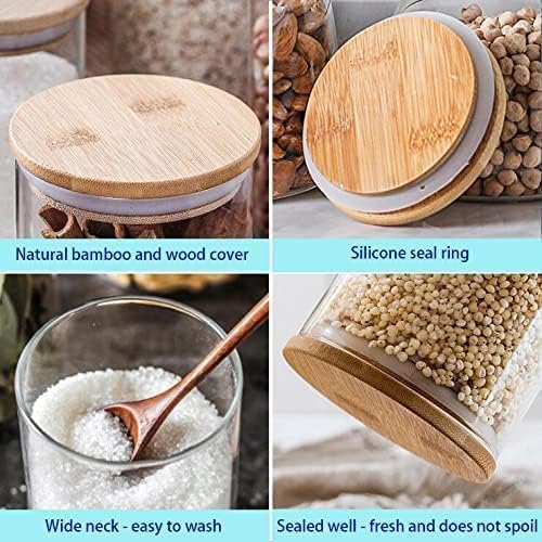 AM3727 Borosilicate Round Containers With Airtight Bamboo Wooden Lids
