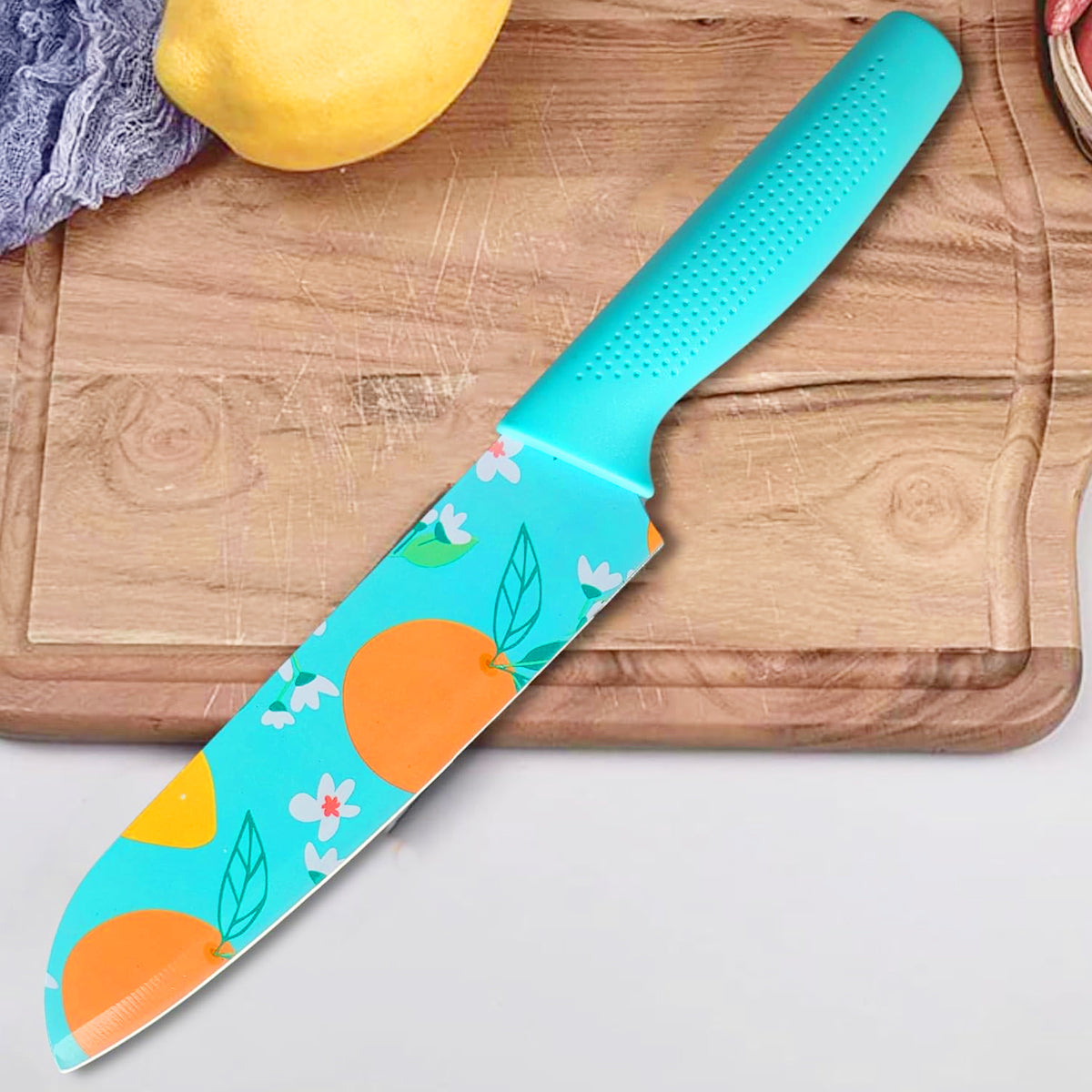 AM5668 Stainless Steel Medium Knife Color Printed , Chef's & Cleaver Kitchen Knife