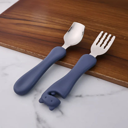 10523 Supermom Foodie Stainless Steel Spoon & Fork (2 Pc Set)