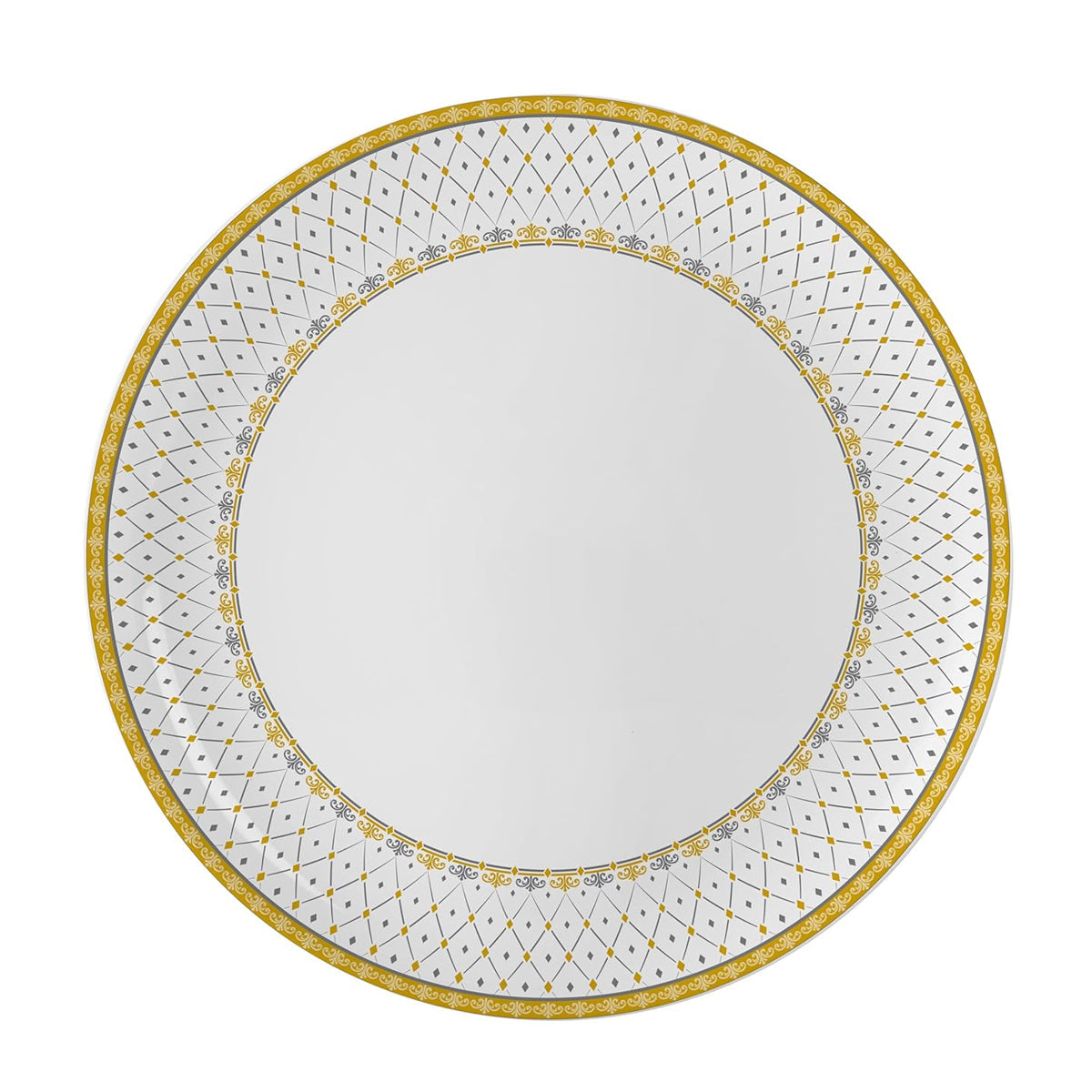 AM5753 Cello Opalware Divine Infinity Dinner Set, 33 Units | Microwave & Dishwasher Safe | Light-Weight & Thermal Resistant | Crockery Set for Dining & Gifting
