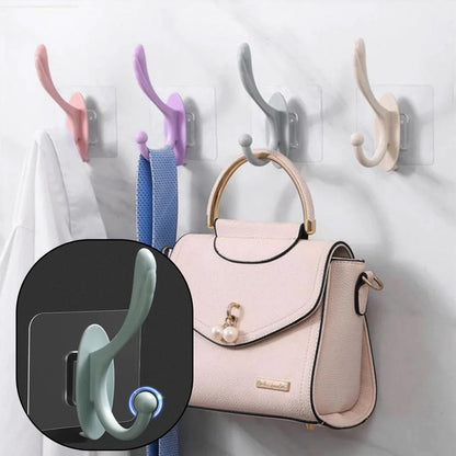 4687 Self Adhesive Plastic Wall Hook for Home (Multi Color)
