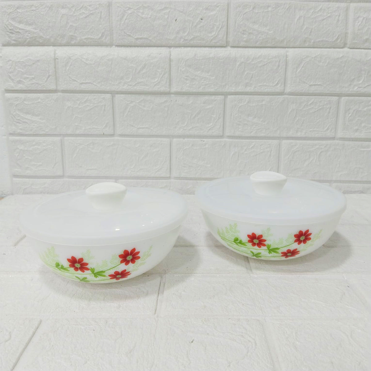 Di0205 Cello Opalware Medium Mixing Bowl with Lid Set of 2 Pcs - 1000ml Each